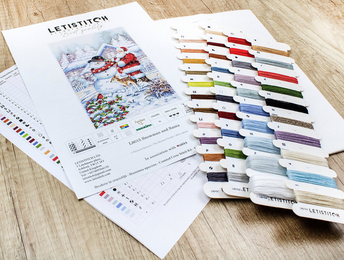 Kreuzstich-Kit. L8015 Schneemann und Weihnachtsmann - LETISTITCH