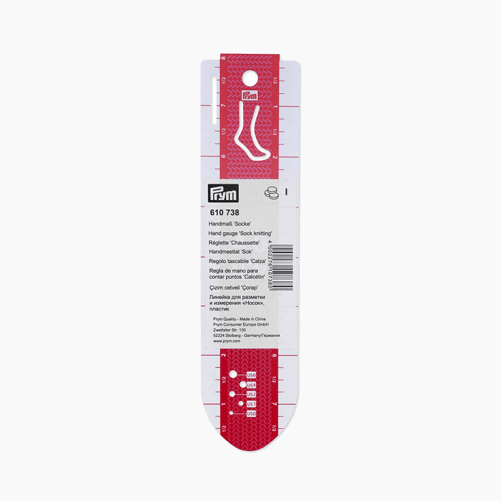 Ruler 20 cm for Knitting Socks by Prym 610738 - Essential accessory to knit with ease and precision