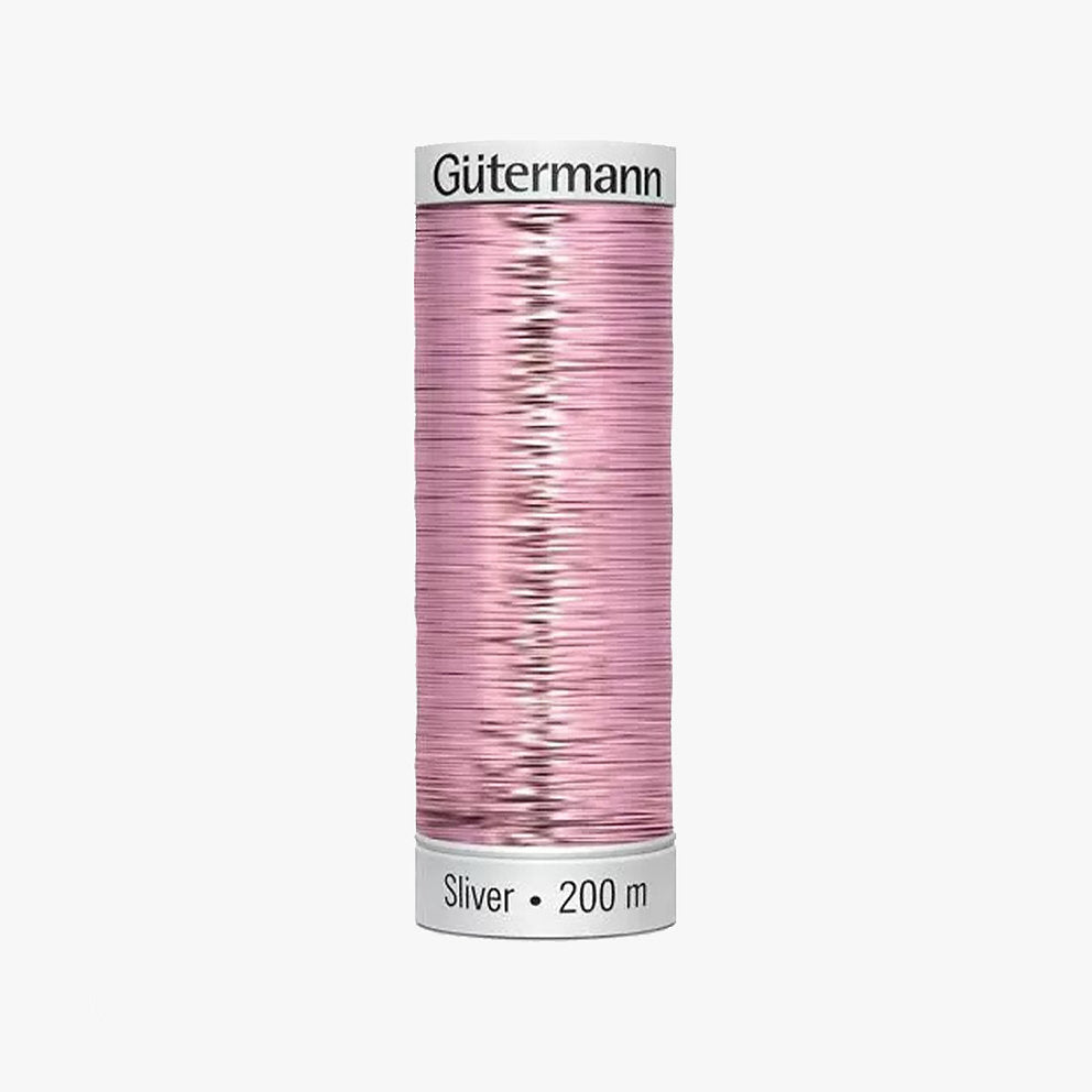 8033 Gütermann SLIVER-Garn mit Silber-Metallic-Effekt 200 m zum Sticken und Nähen