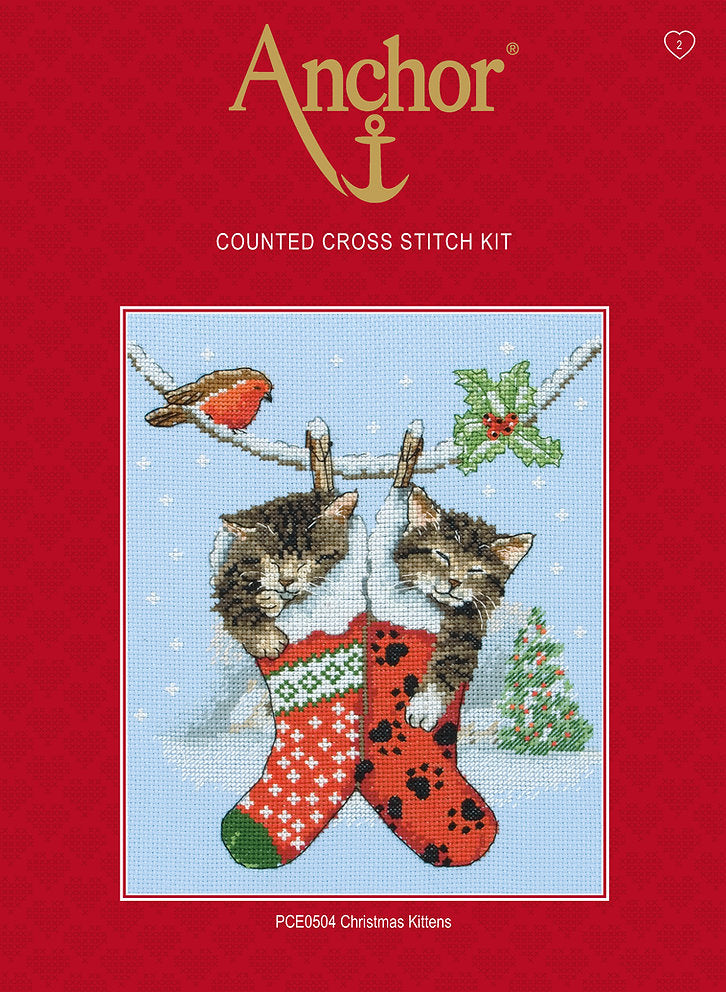 Kreuzstich-Kit. PCE0504 Weihnachtskätzchen - Anker
