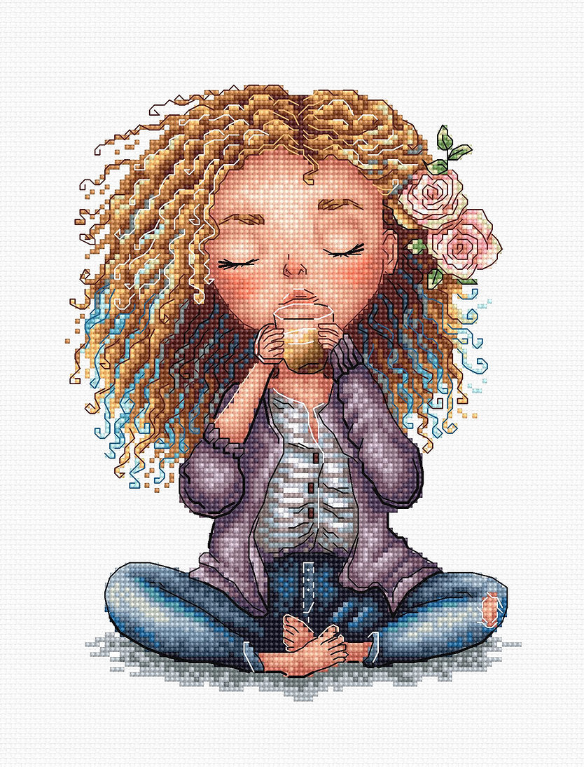 Coffee Time - Knitting and Art Cross Stitch Kit P006