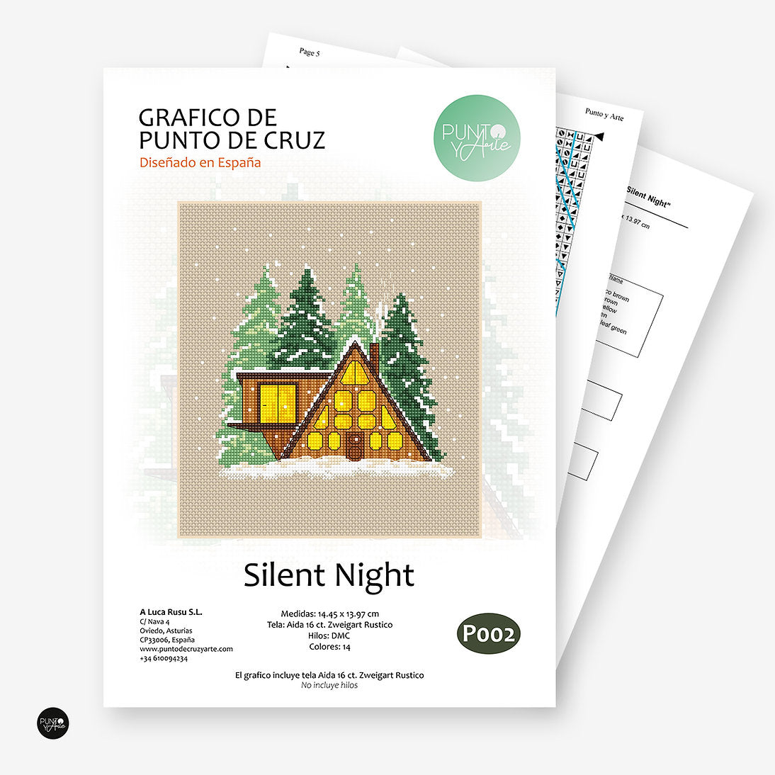 Silent Night - Grafico de Punto de Cruz Punto y Arte P002