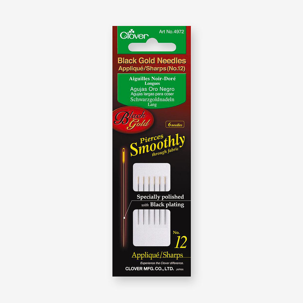 Needles for applications Clover Black Gold Eye Nº12 - Clover 4972