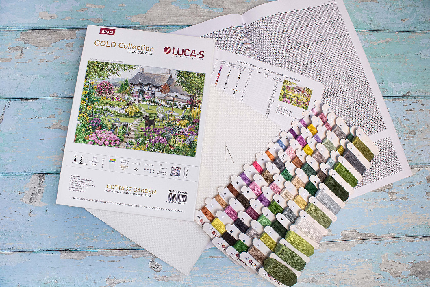 Kit de Punto de Cruz - Naturaleza en el Jardín Cottage - Luca-S Gold B2412