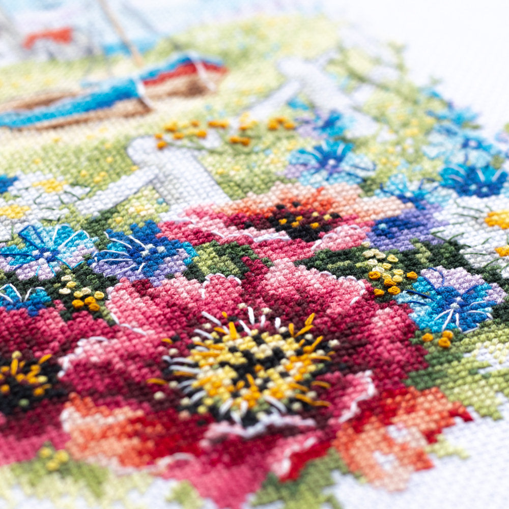 Kreuzstichset 210-351 Küstenwildblumen. Magische Nadel