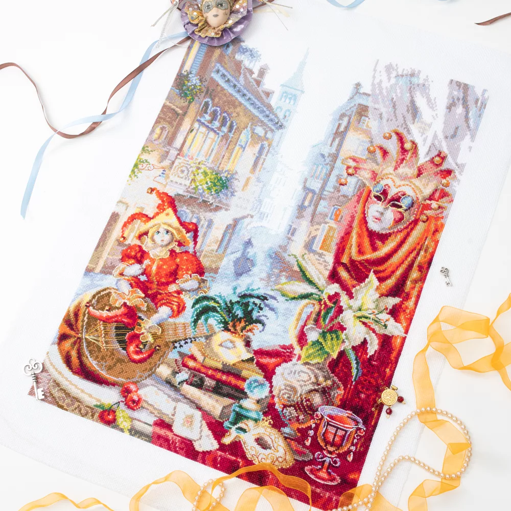 Kit de Punto de Cruz. 528-555 Carnaval de Venecia. Magic Needle