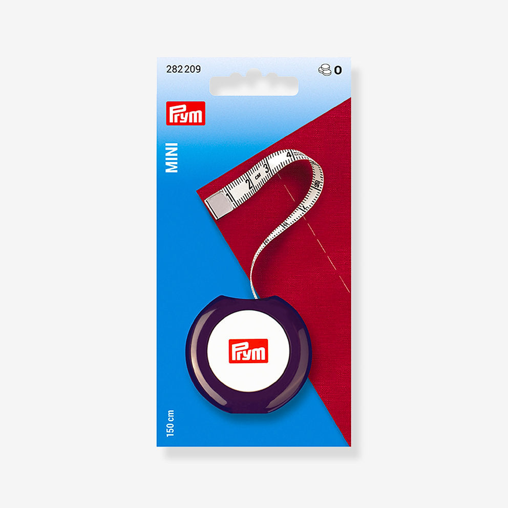 Prym Mini-Federbandmaß 282209 – 150 cm/60 Zoll – CM- und Zoll-Skala