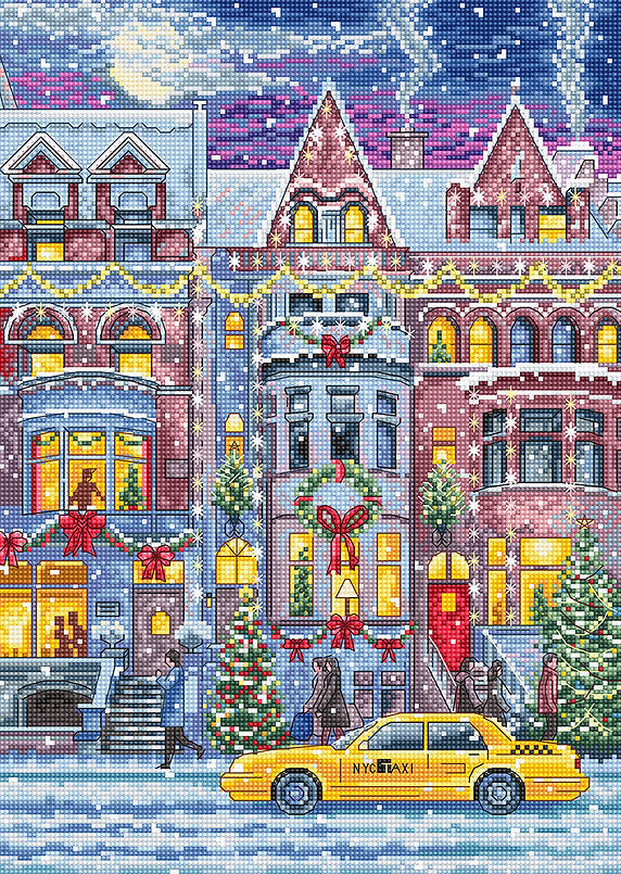 Kreuzstichset „Winter Townhouse“ von Letistitch L8076