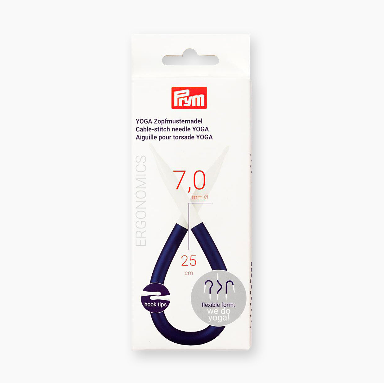 Prym Yoga 7 mm ergonomische Flechtnadeln für Zopfmuster und mehr