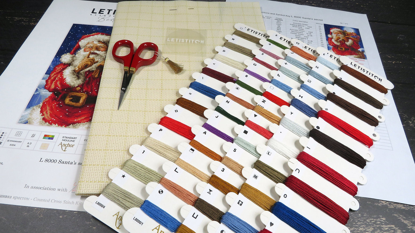Kreuzstich-Kit. L8000 Das Geheimnis des Weihnachtsmanns - LETISTITCH