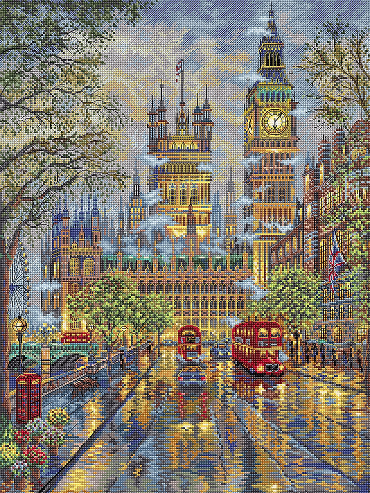 Kit de Punto de Cruz Contado "El Palacio" de Londres - L8058 Letistitch