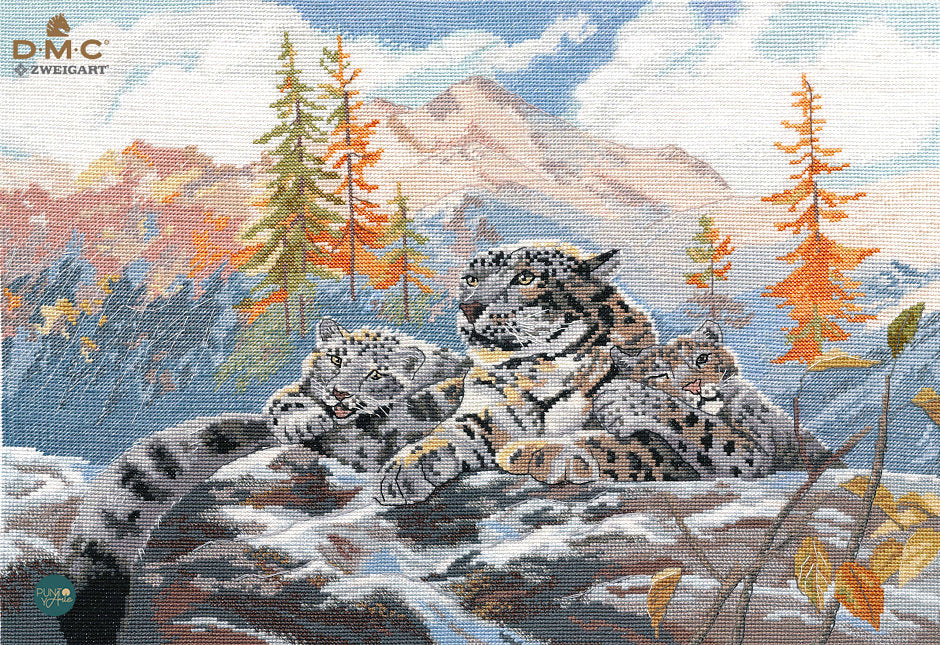 Kreuzstich-Set. Schneeleoparden. Panthera uncia - 1342 OFEN