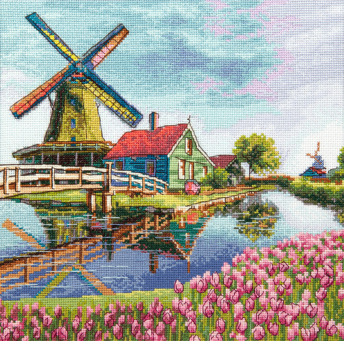 Kreuzstich-Kit. Tulpenfeld. Mühle - M-481 Charivna Mit