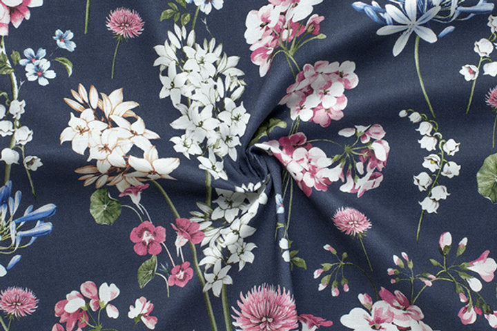 Gütermann Most Beautiful Cotton Fabric with Elegant Floral Motifs 647013/537