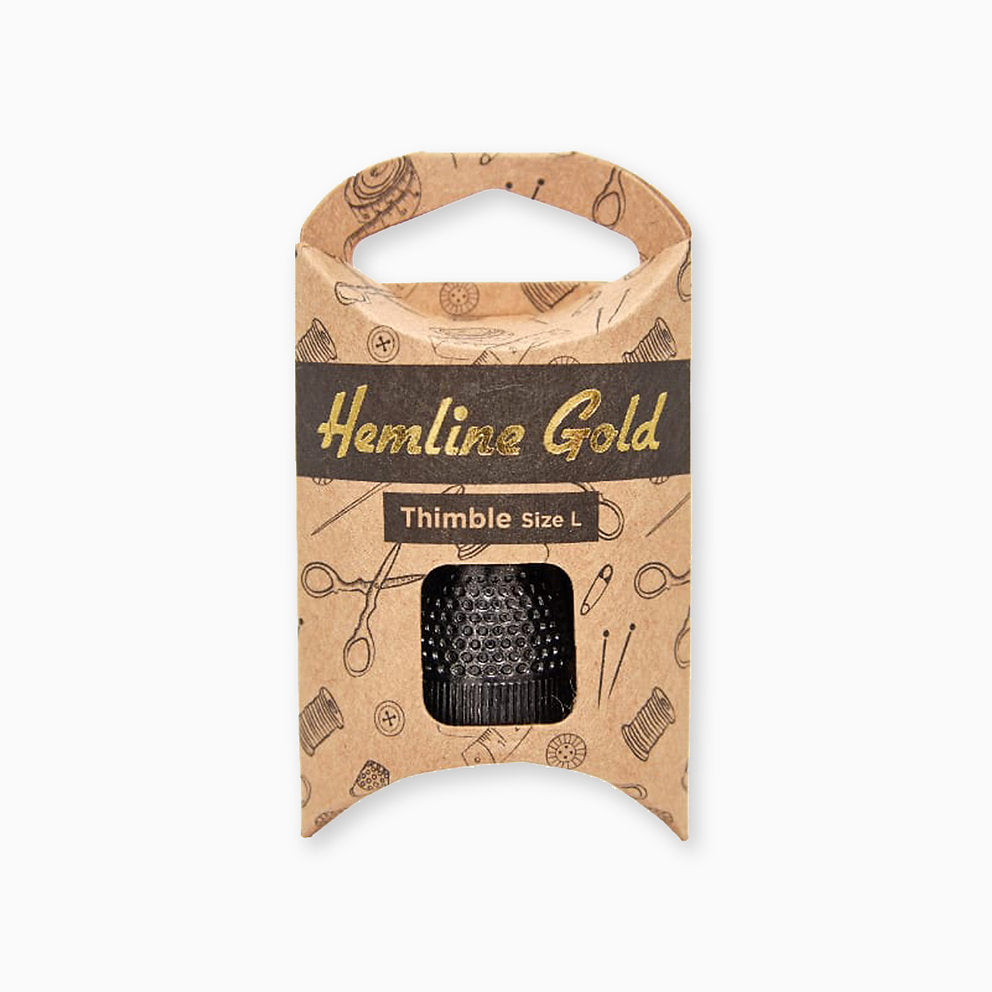Fingerhut (L) Schwarz vernickelt Premium Saum Gold 300.L.HG