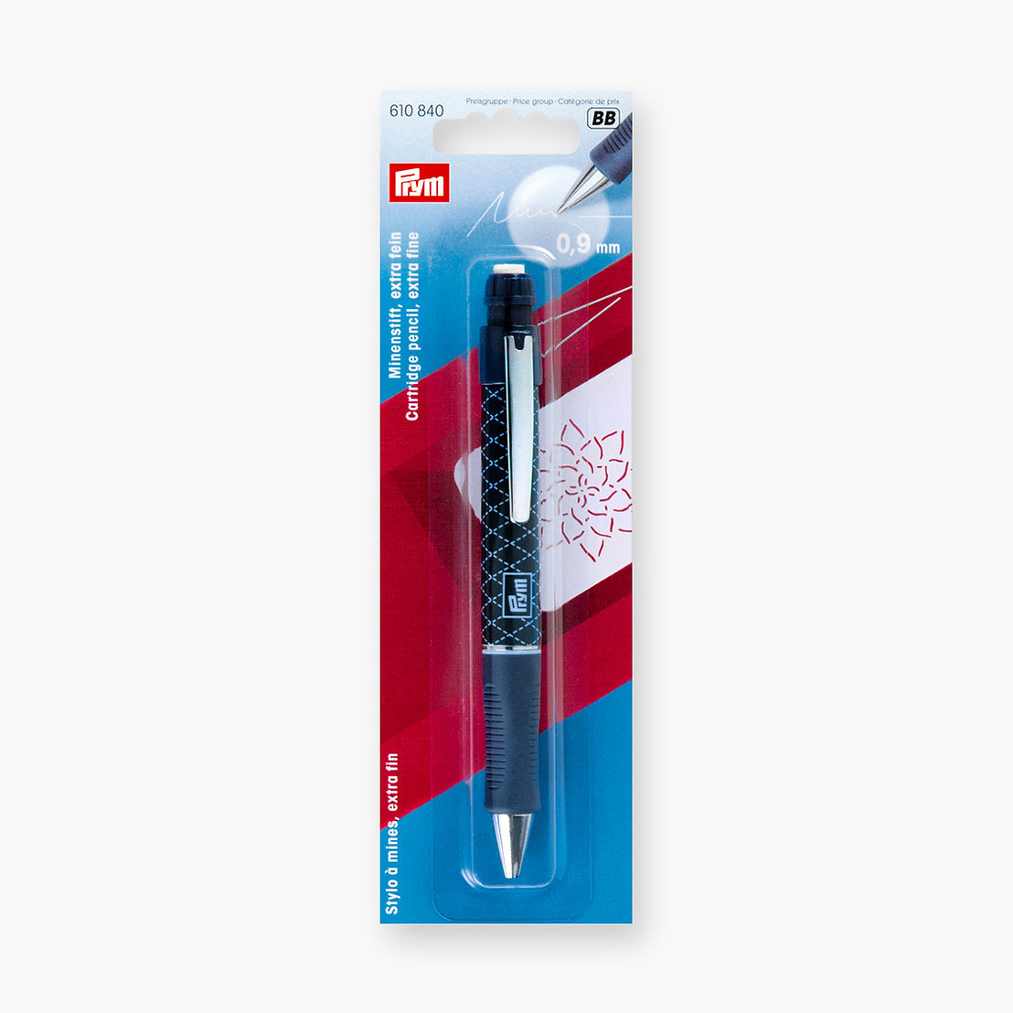 Patronenbleistift zum Nähen und Patchwork mit 2 weißen Tintenpatronen Prym 610840