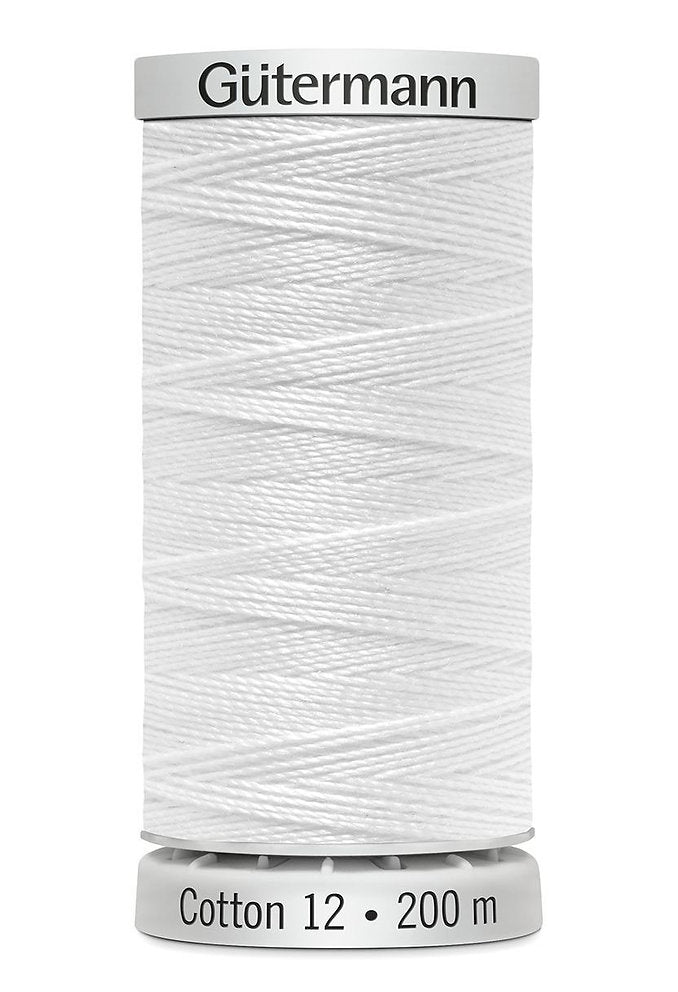 1001 Gütermann Baumwollgarn für Maschinenstickerei – Stärke 12, 200 m