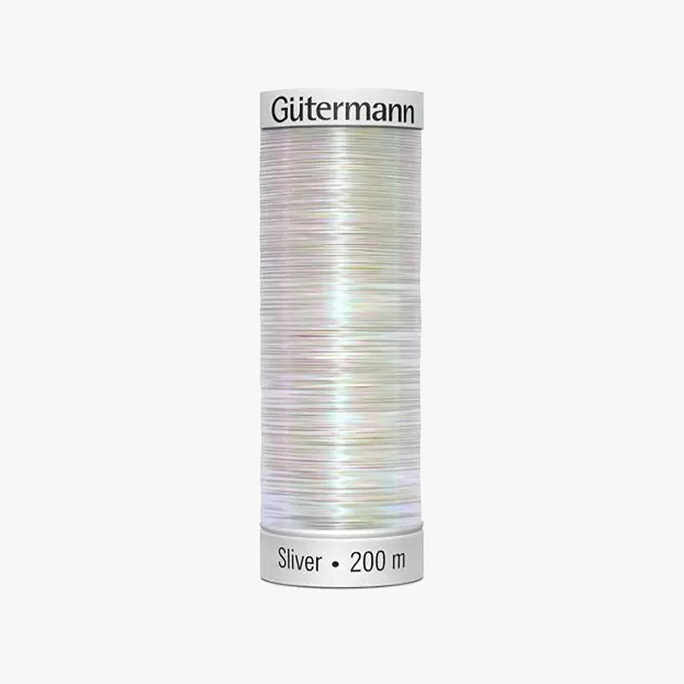 8040 Gütermann SLIVER-Garn mit Silber-Metallic-Effekt 200 m zum Sticken und Nähen