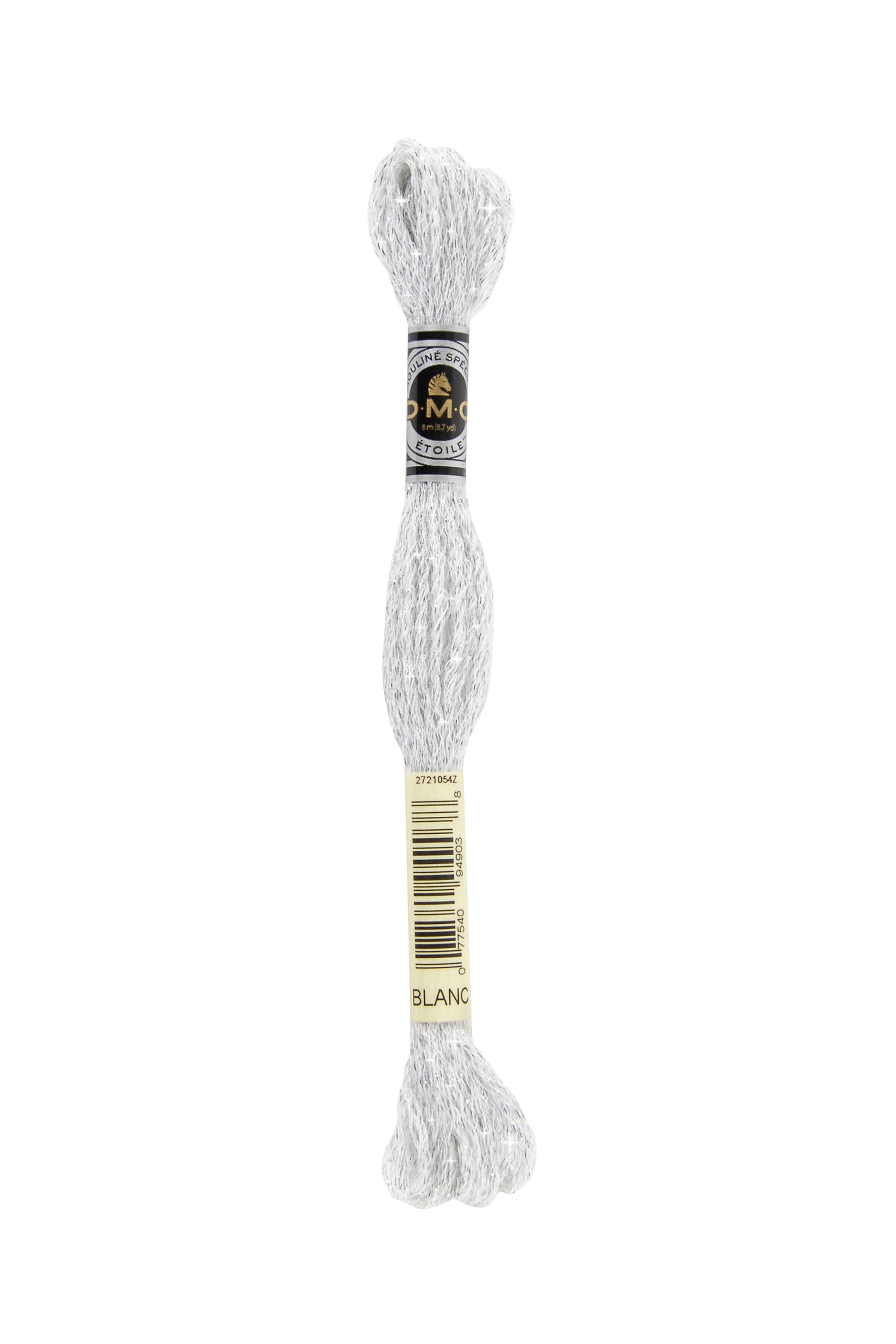 BLANC Mouliné Étoile DMC-Stickgarn mit Glitzereffekt