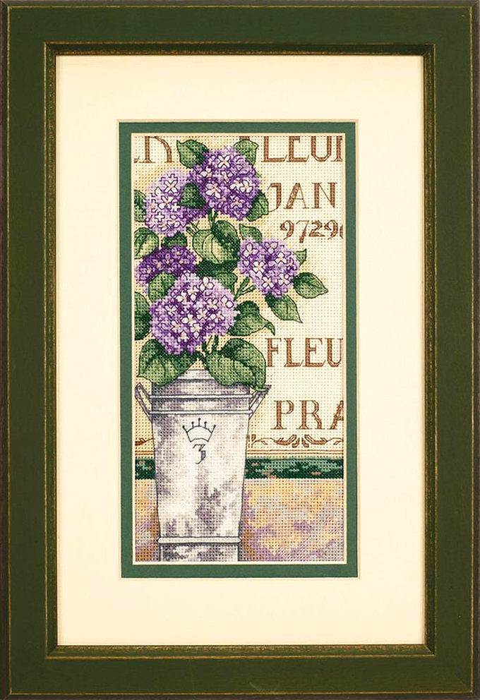 Blumenhortensie – 65092 Maße – Kreuzstichset