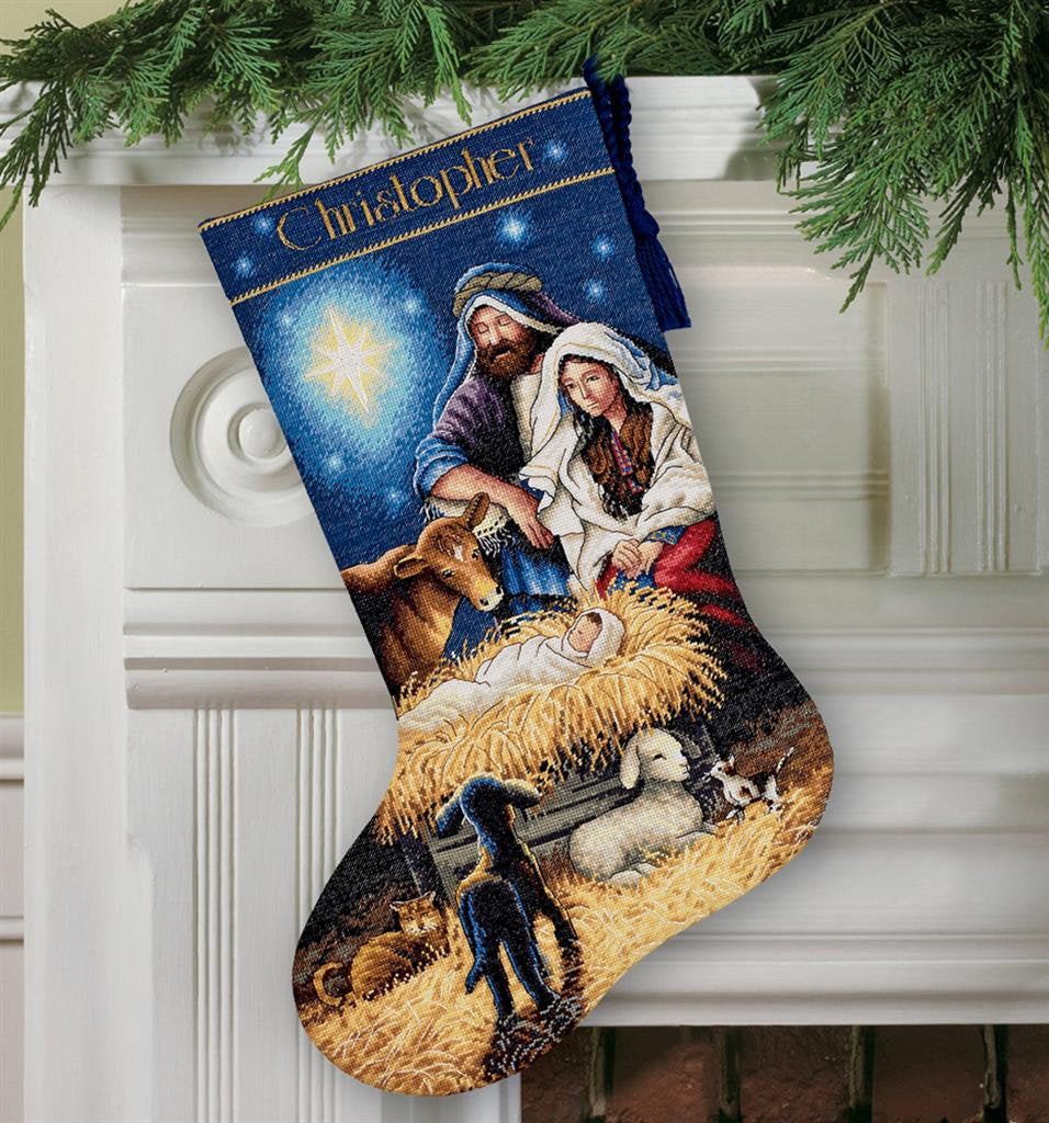 Weihnachtsstiefel. Heilige Nacht – 70-08838 Maße – Kreuzstichset
