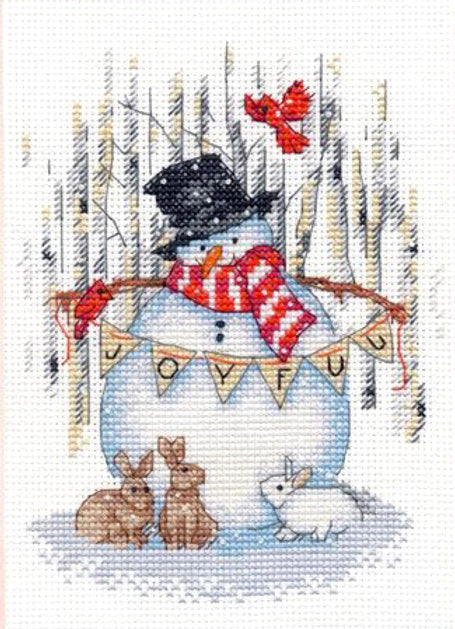 Fröhlicher Schneemann – 70-08984 Maße – Kreuzstichset