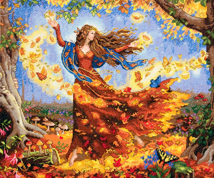 Herbstfee – 70-35262 Maße – Kreuzstichset