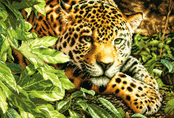 Ruhender Leopard – Maße 70–35300 – Kreuzstichset