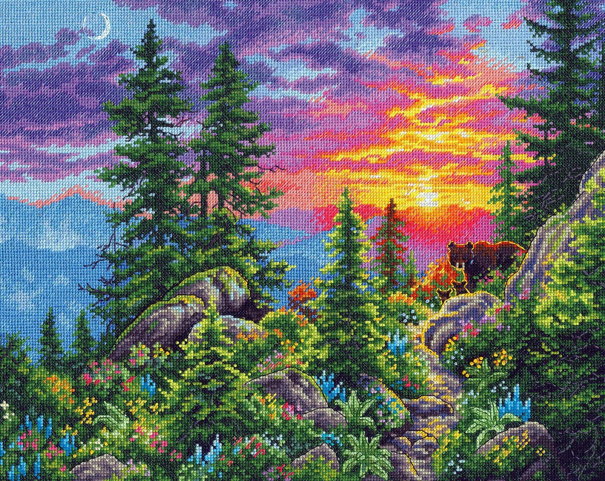 Sunset Mountain Trail – 70-35383 Maße – Kreuzstichset