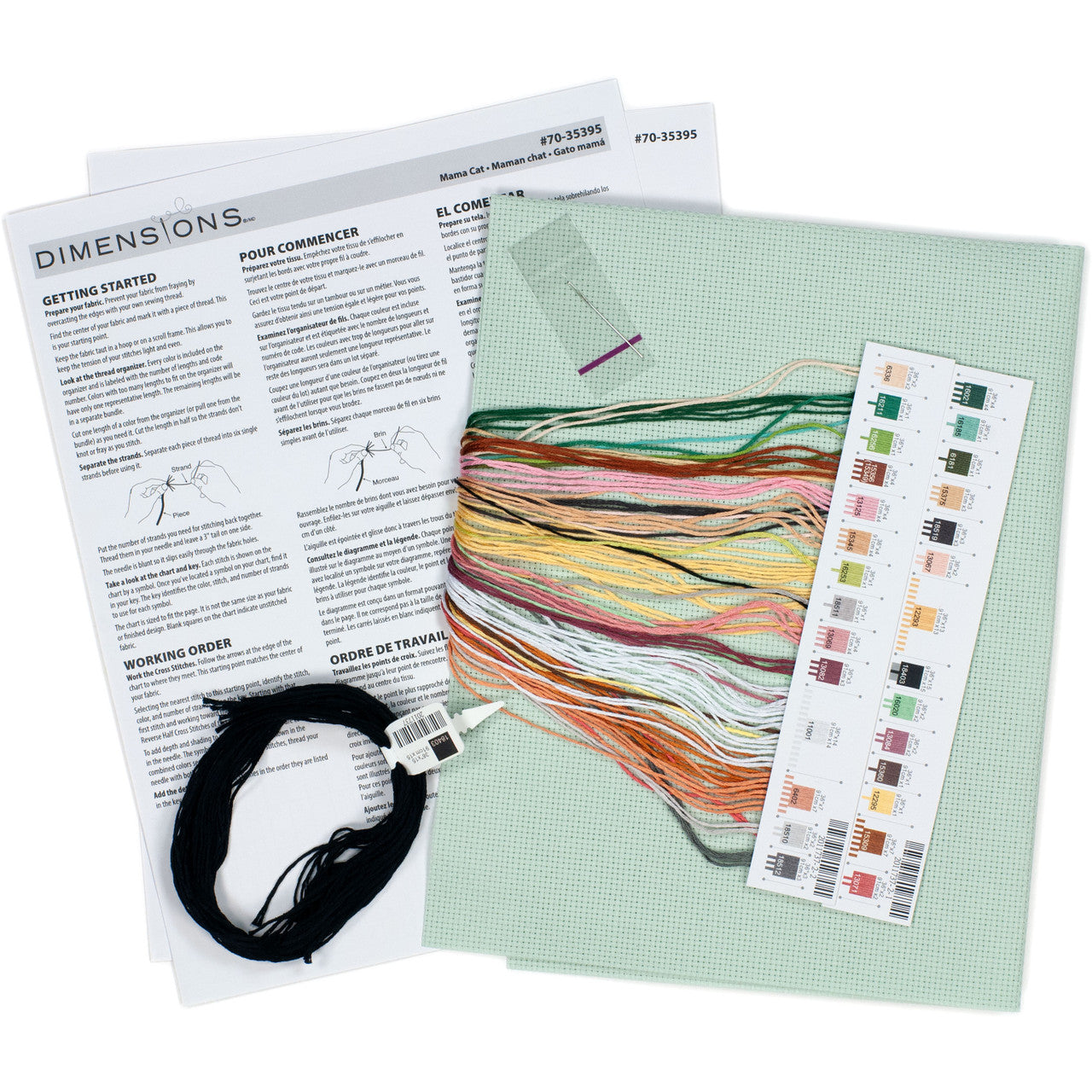 Kit de Punto de Cruz Mama Cat - 70-35395 Dimensions