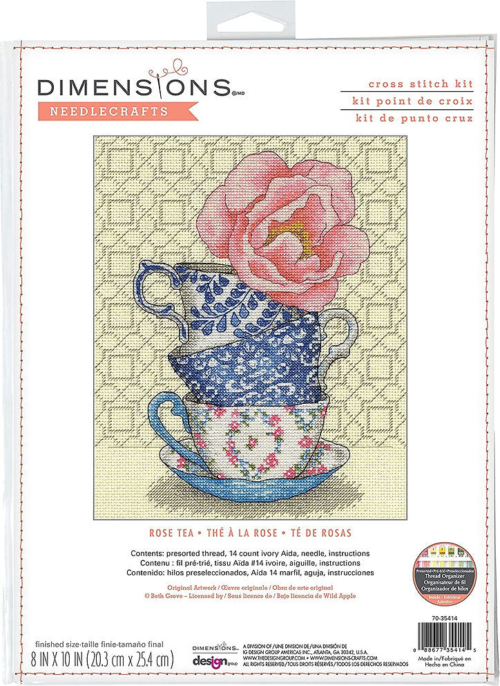 Kit de Punto de Cruz - Té de Rosas - Dimensiones 70-35414