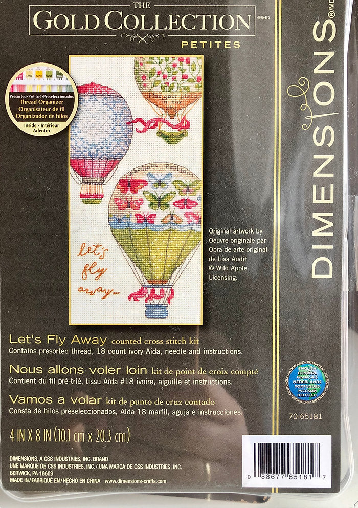 LET'S FLY AWAY – 70-65181 Abmessungen – Kreuzstichset