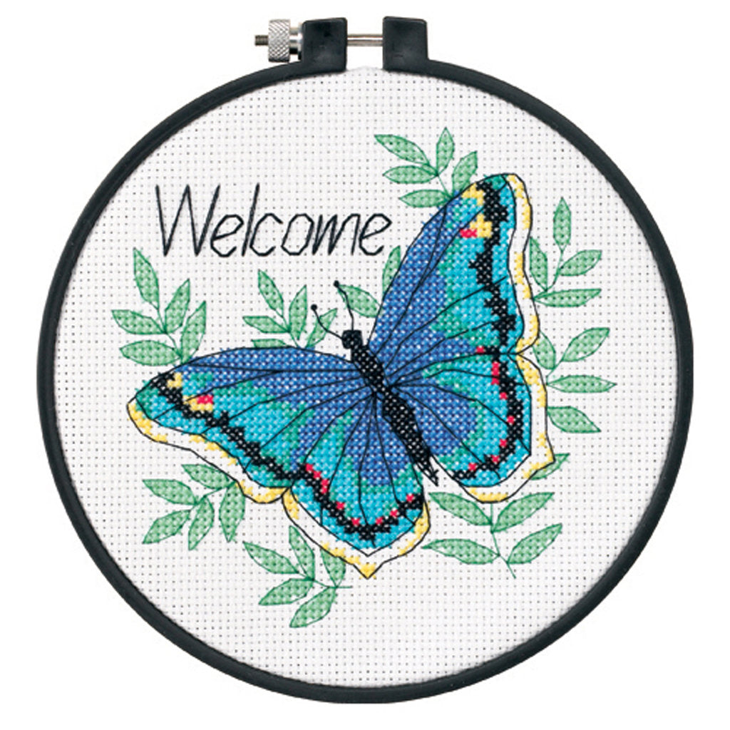 WILLKOMMEN SCHMETTERLING – 73147 Maße – Kreuzstichset
