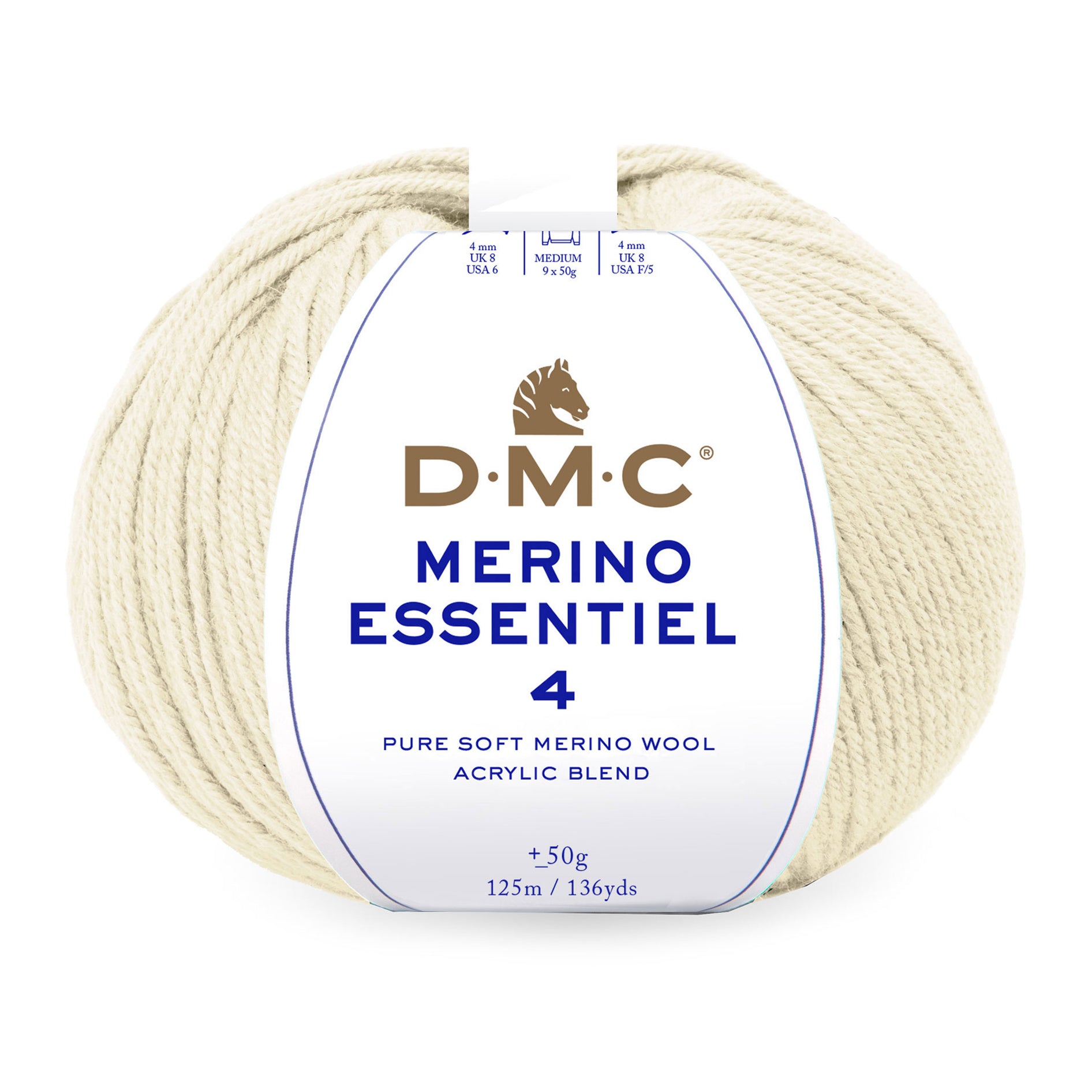DMC Merino Essentiel 4 - Hilo suave y ligero de lana Merino y acrílico de alta calidad