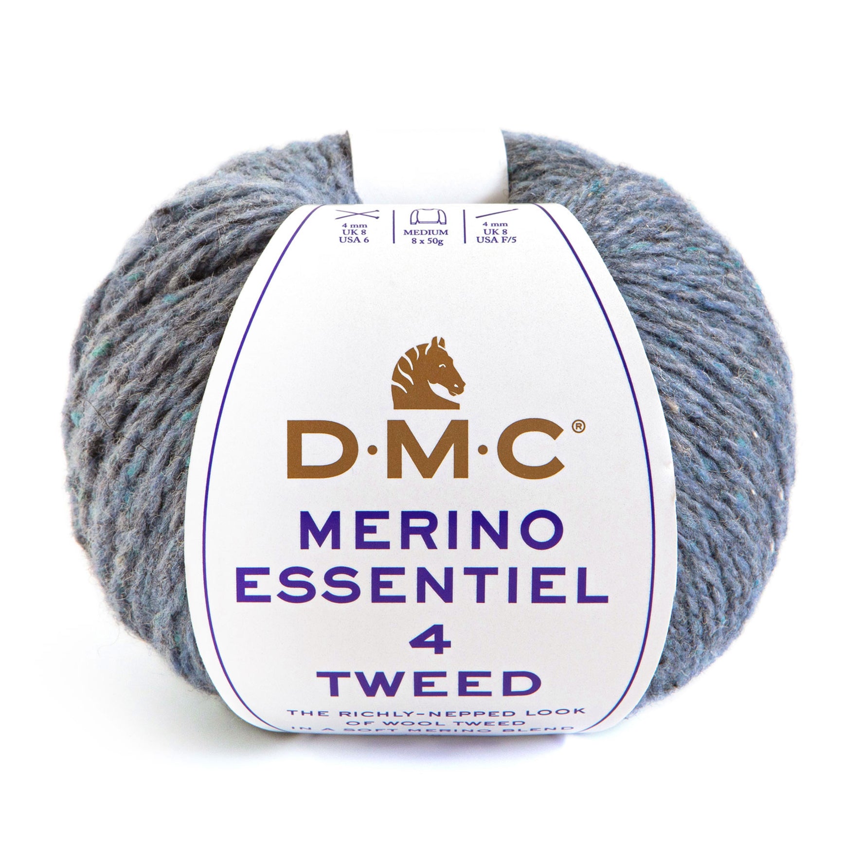 DMC Merino TWEED Essentiel 4 - Merino wool and polyamide with a tweed effect for warm and resistant garments