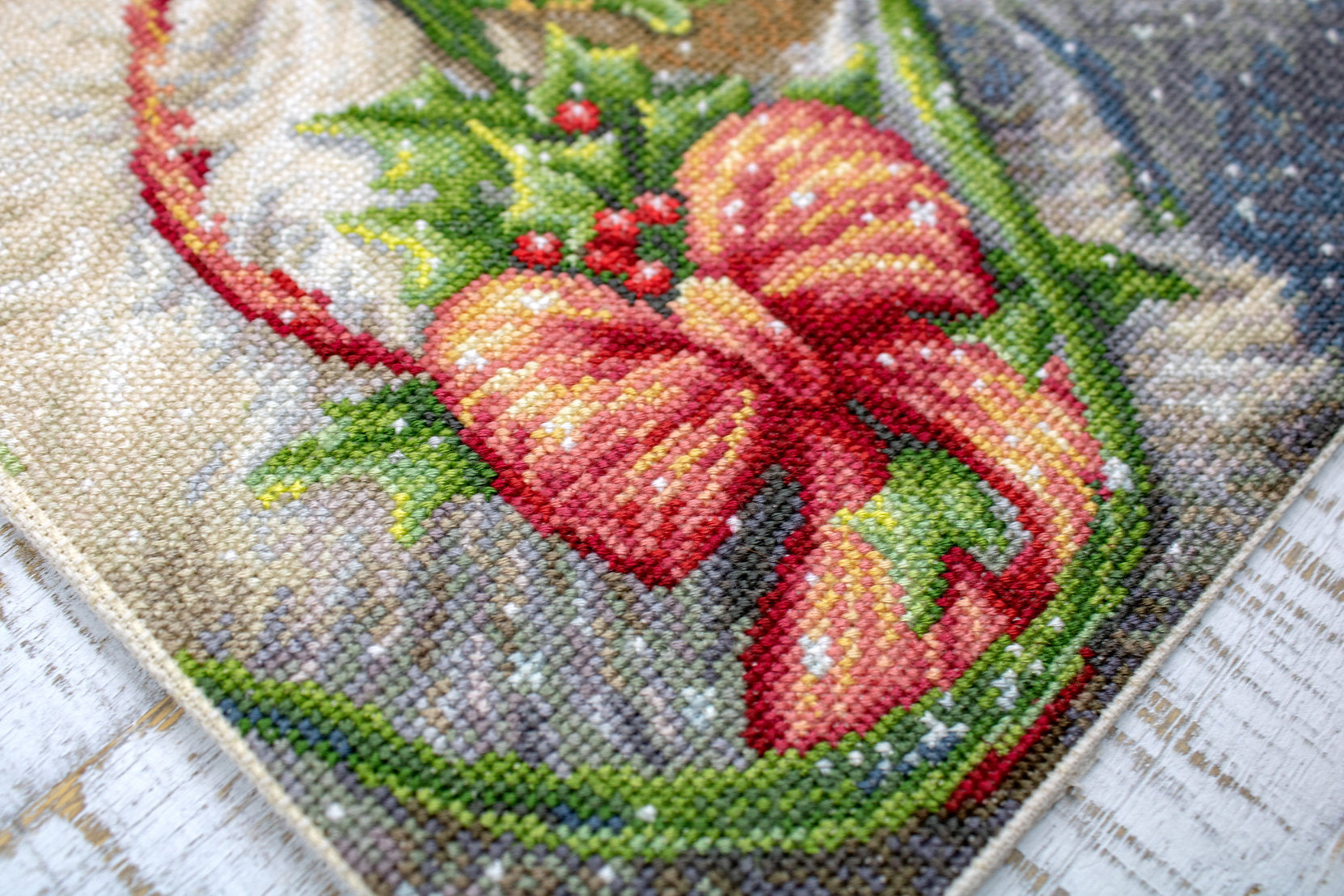 Kit de punto de cruz navideño: Ciervo de papá Noel de Luca-S B598