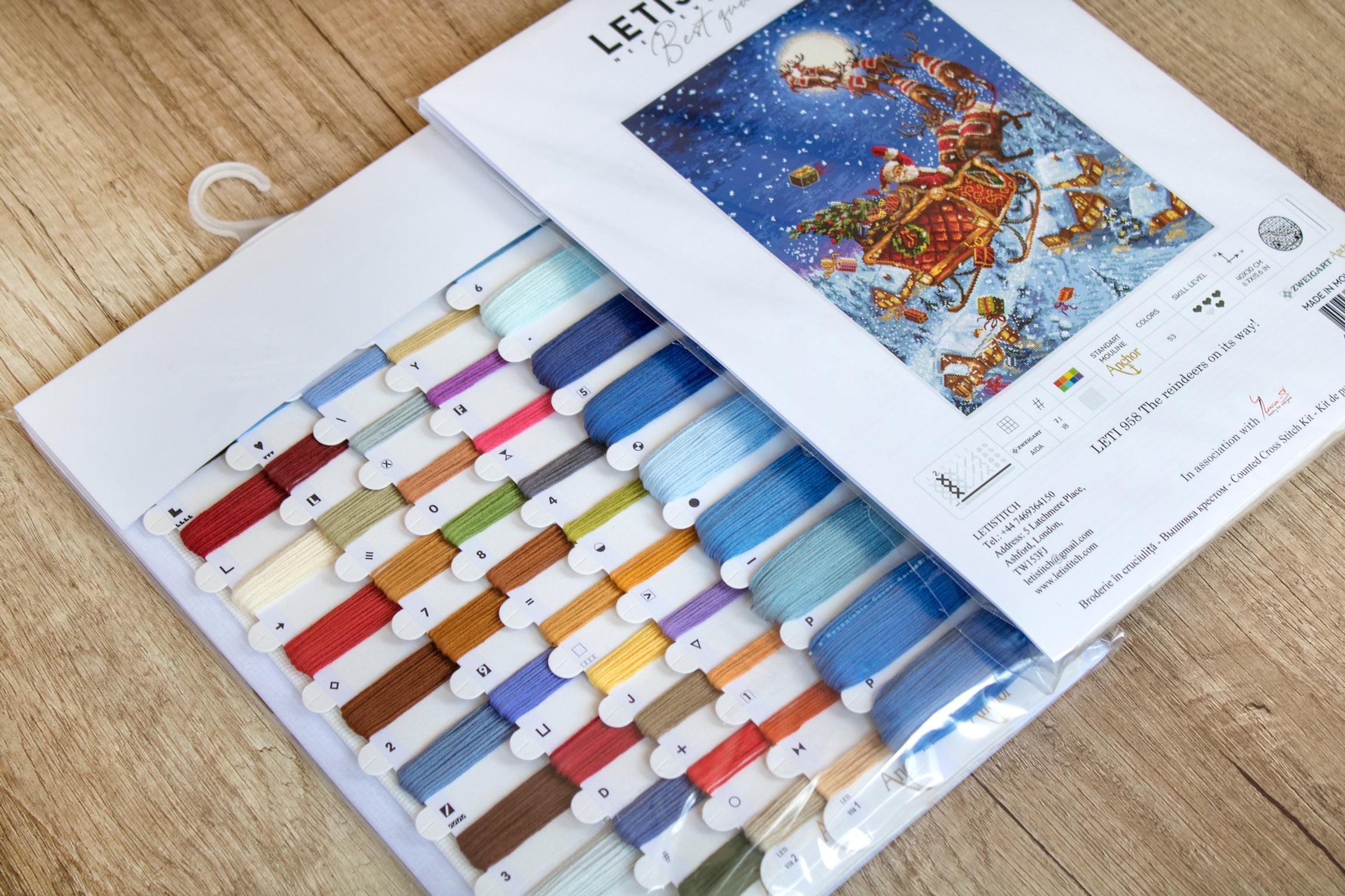 Kreuzstich-Kit. LETI 958 Das Rentier unterwegs! -LETISTITCH