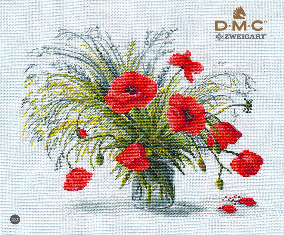Kreuzstich-Set. Scharlachrote Mohnblumen - 1332 OFEN