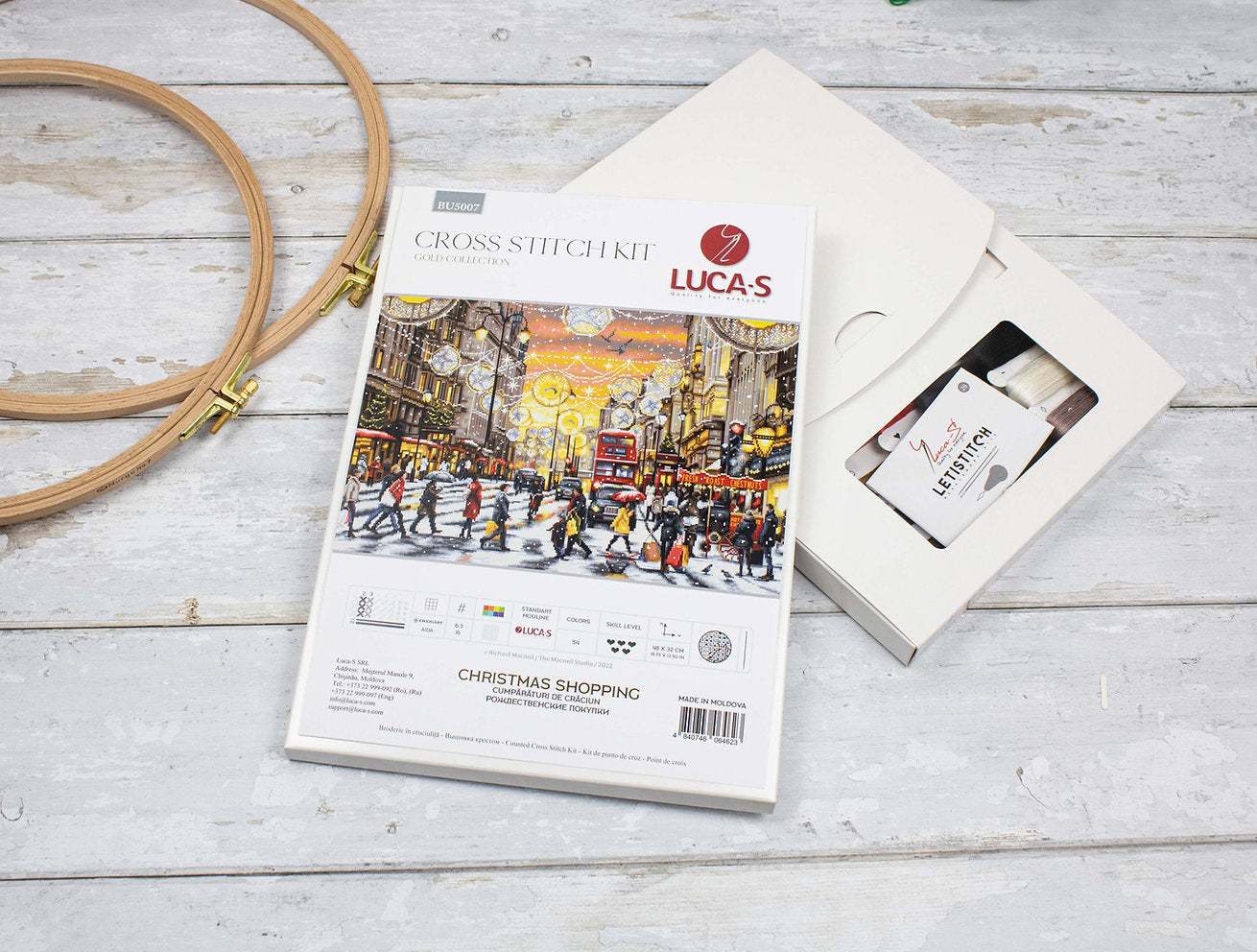 Kit de Punto de Cruz. Compras de Navidad en Londres - BU5007 Luca-S Gold