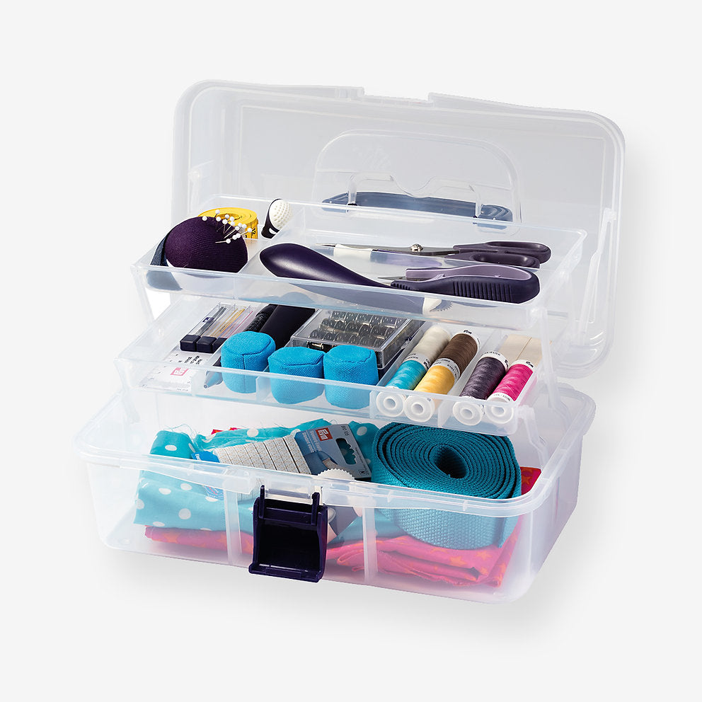 Caja de Almacenamiento de Plástico Transparente Prym 612725 para Bordado, Patchwork, Acolchado y Costura