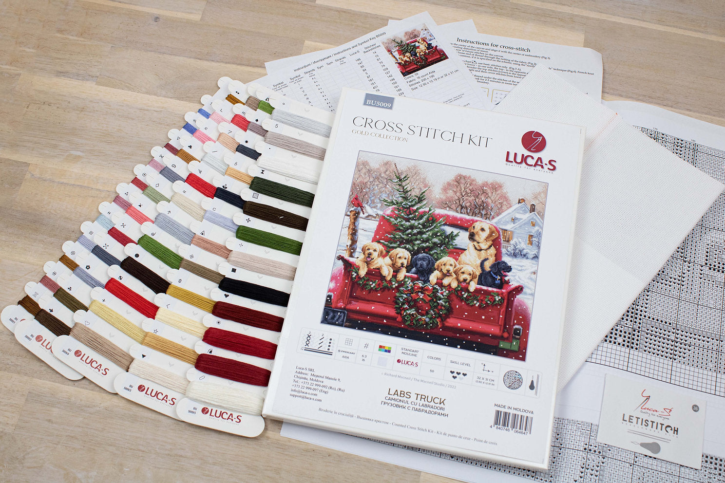 Kit de Punto de Cruz. Labs Truck - BU5009 Luca-S Gold