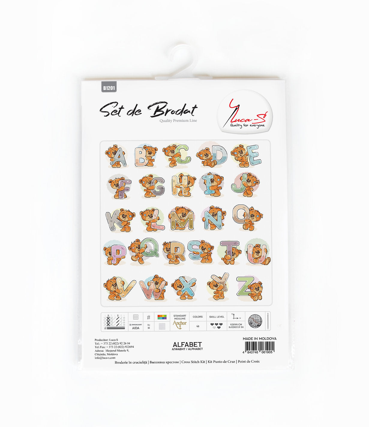 Cross Stitch Kit. Alphabet - B1201 Luca-S