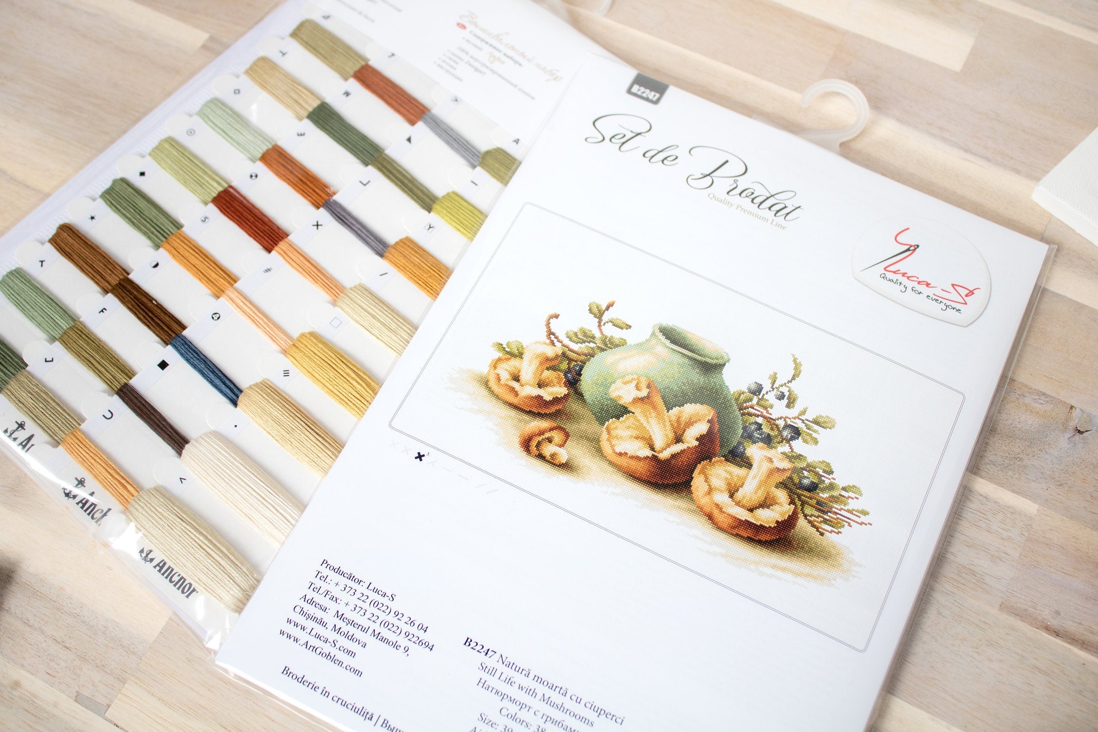 Kit de Punto de Cruz. Bodegon con Setas - B2247 Luca-S