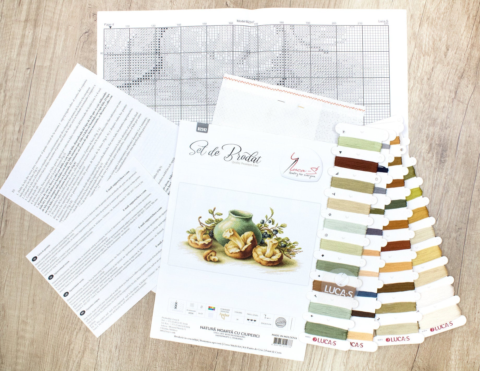 Kit de Punto de Cruz. Bodegon con Setas - B2247 Luca-S