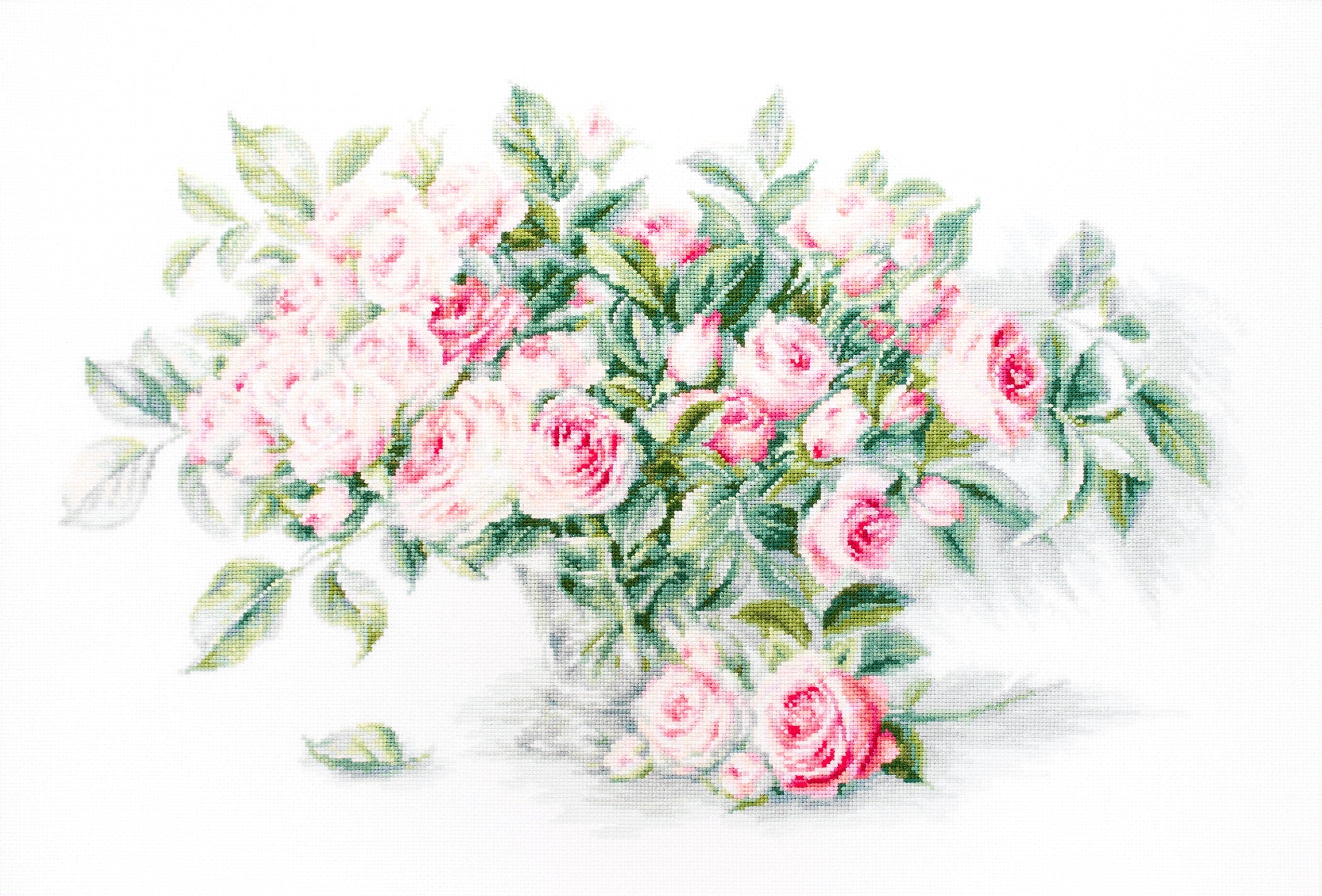 Kreuzstichset. Strauß rosa Rosen - B2286 Luca-S