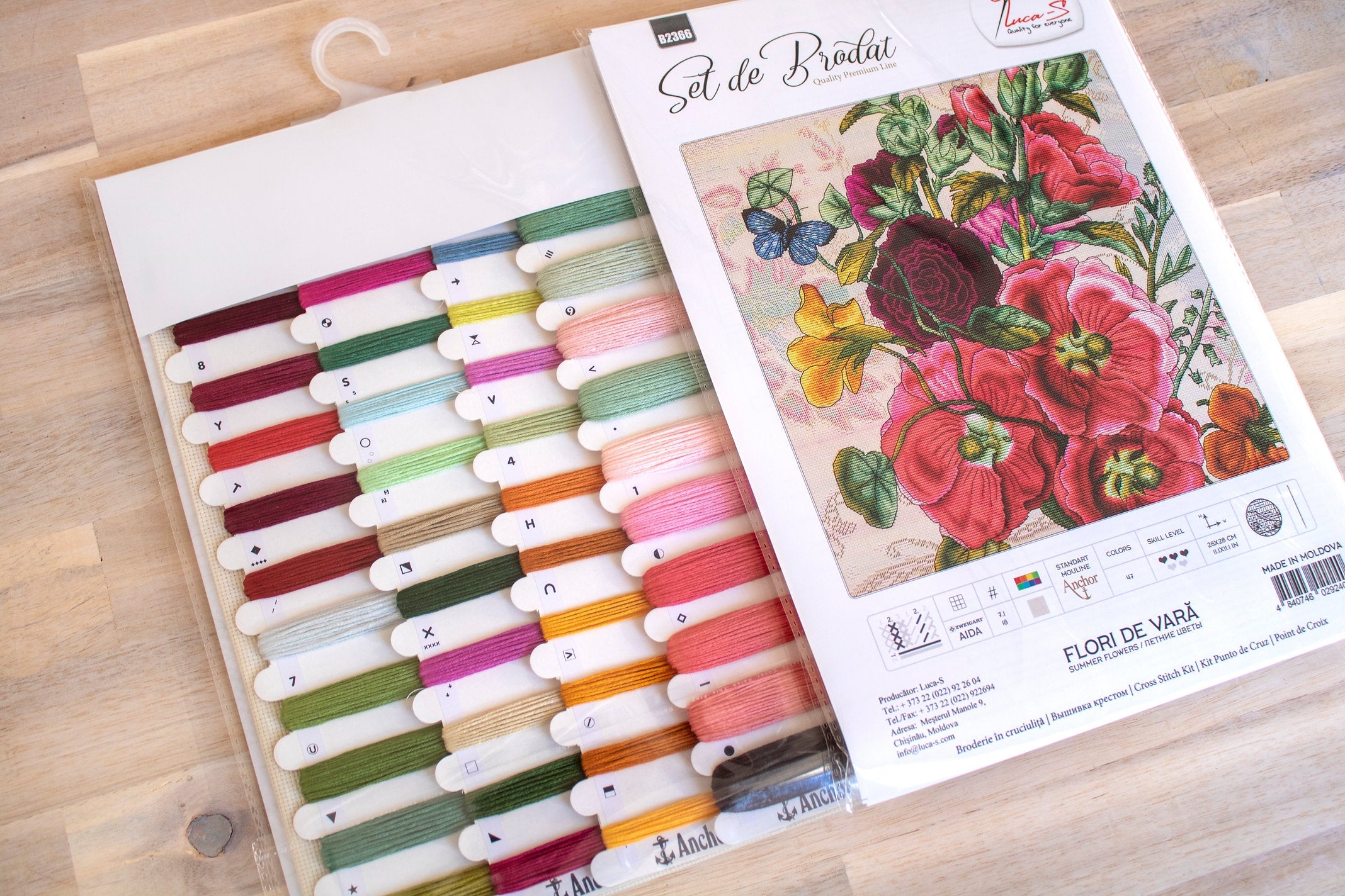 Kit de Punto de Cruz. Flores de Verano - B2366 Luca-S -