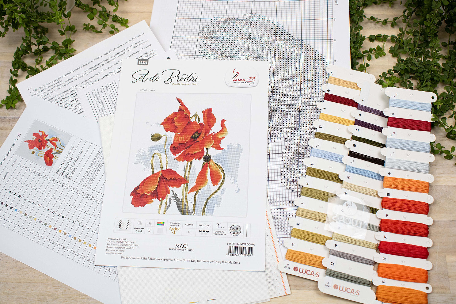 Kit de Punto de Cruz. Amapolas - B2374 Luca-S