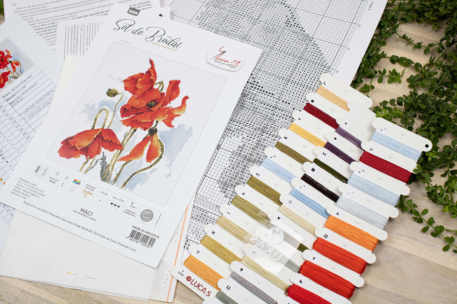 Cross Stitch Kit. Poppies - B2374 Luca-S