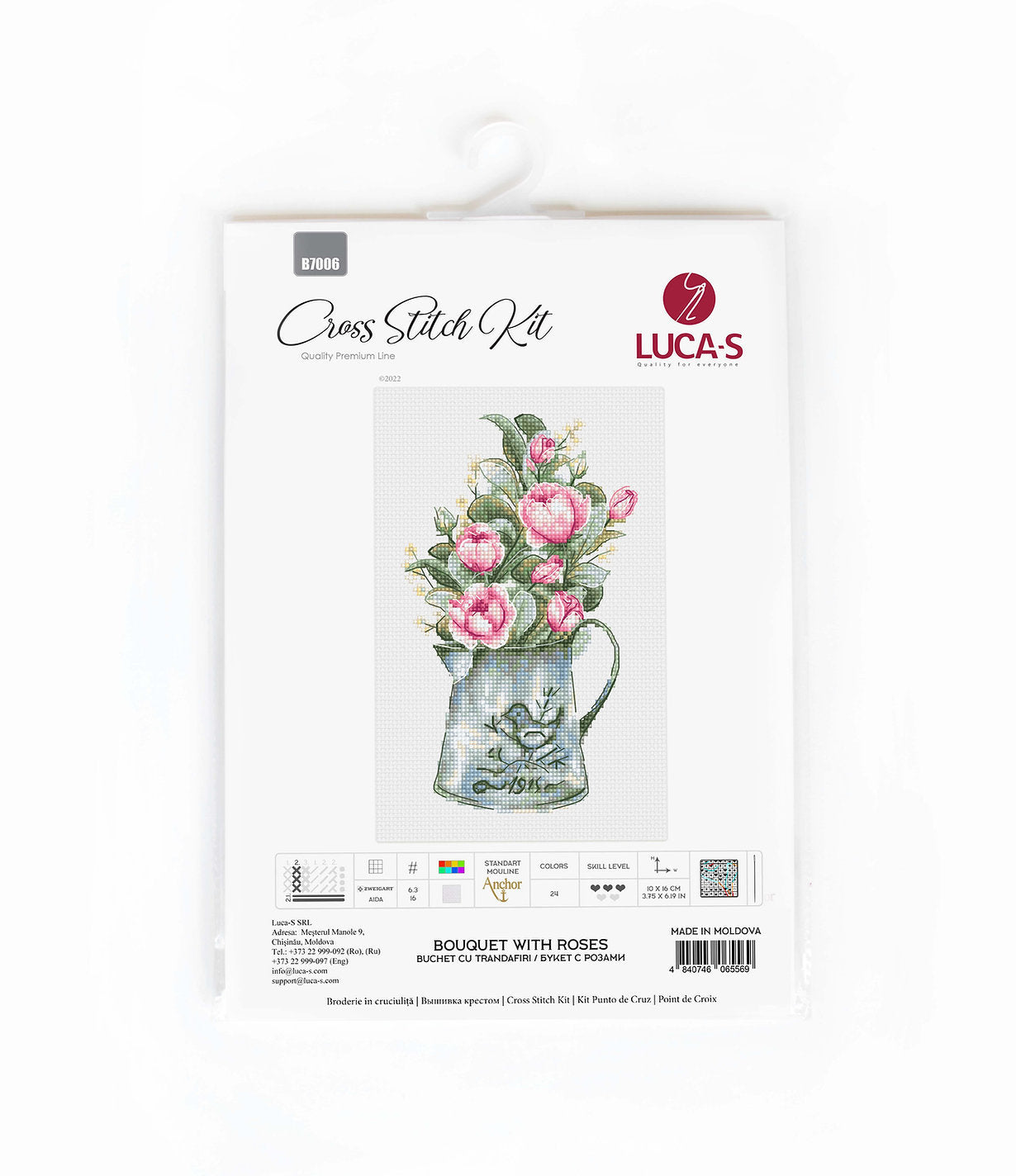 Kit de Punto de Cruz. Ramo de Rosas - B7006 Luca-S