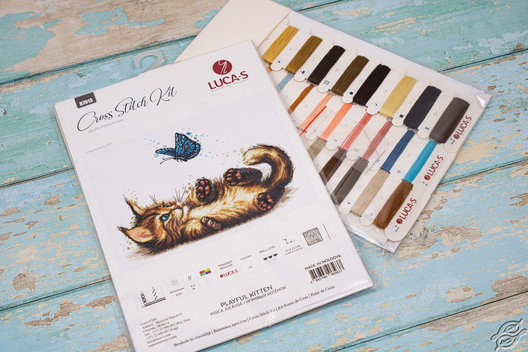 Kit de Punto de Cruz - Gatito Juguetón - B7013 Luca-S